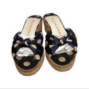 Walter Steiger Vintage Platform Wedge Slides with Open Toe